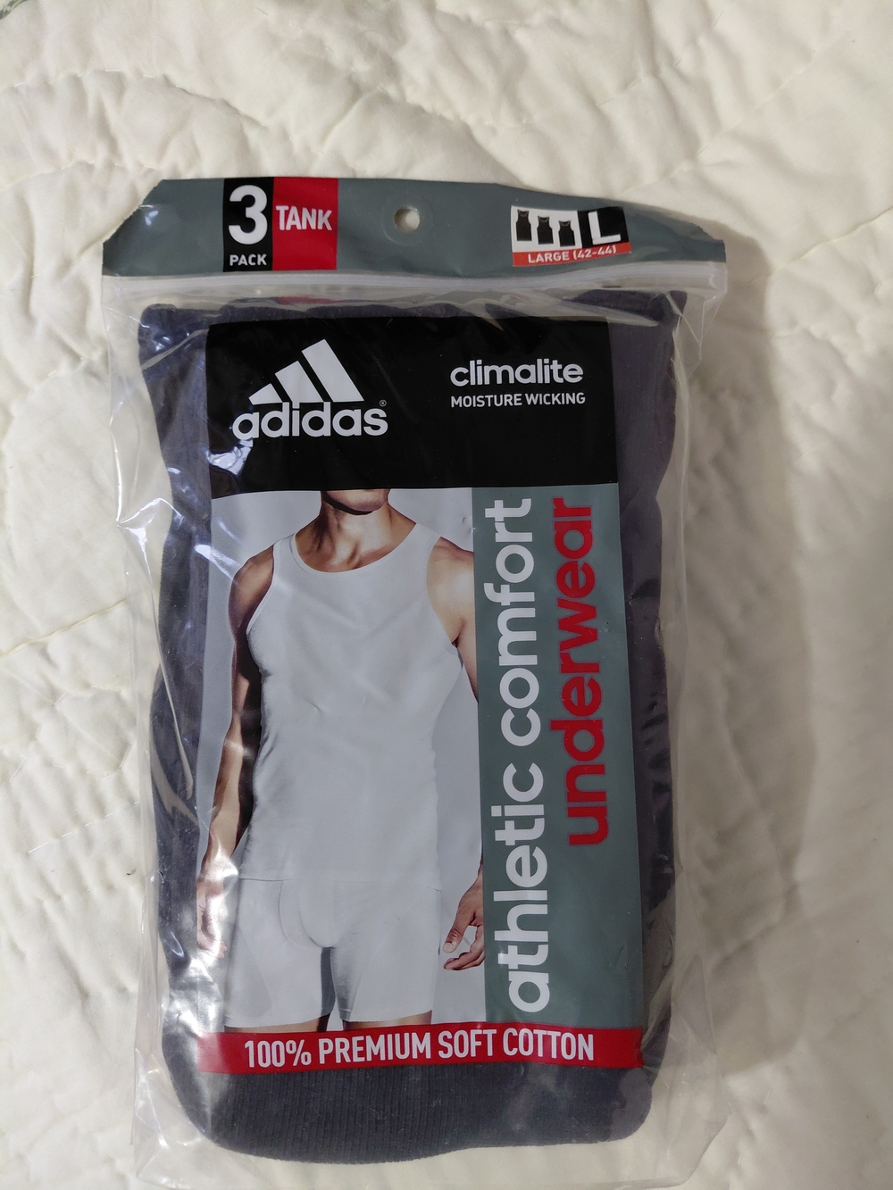Adidas Men’s Black Tank Top 3-Pack – Climalite Athletic Undershirts NWT